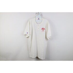 Vtg 90s Russell Athletic Mens 2XL Madonna University Volleyball Henley T-Shirt